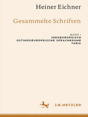 cover image of Heiner Eichner: Gesammelte Schriften, Band I